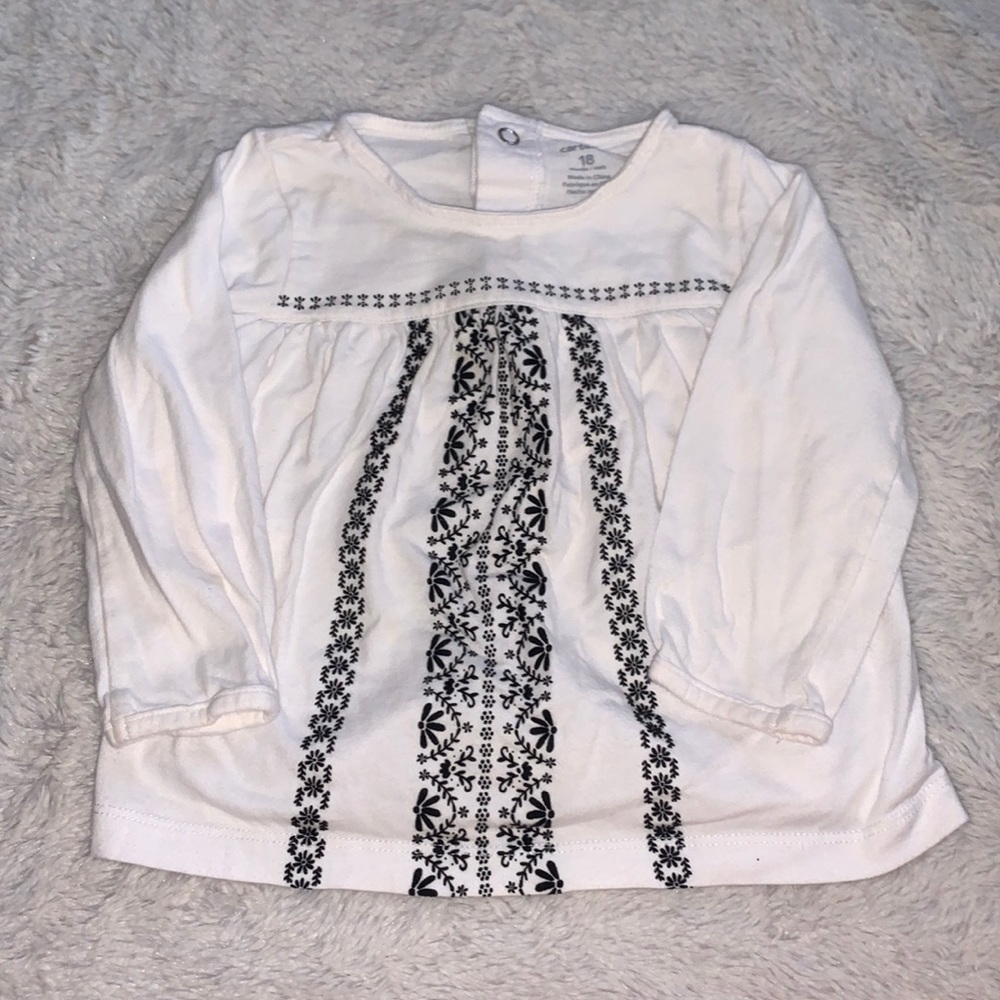 (3 for $10) carters 18 month white long sleeve shirt
